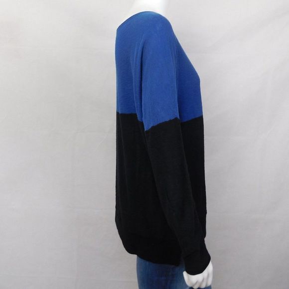 Vince Color Block Sweater Black Blue Medium - Picture 3 of 6